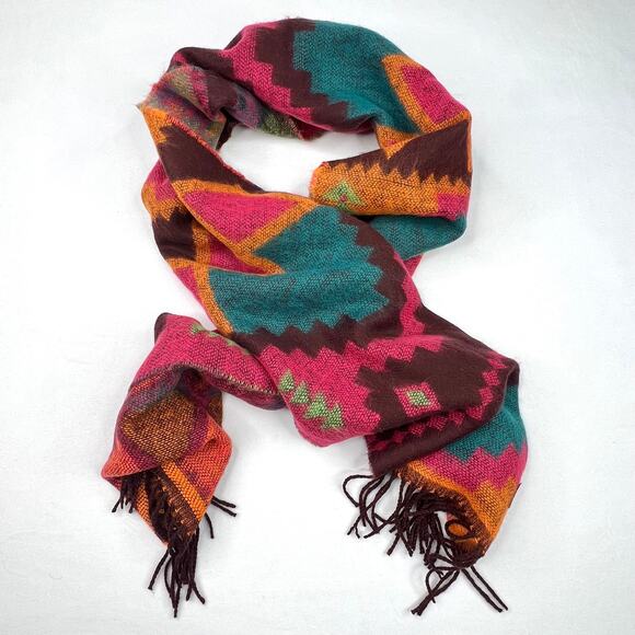 Covington Southwestern Colorful Fringe Scarf - Picture 4 of 4